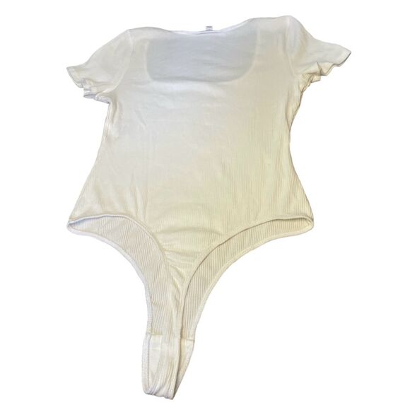 Jenni Square Neck Ribbed Bodysuit - White Angel - large - Picture 7 of 7